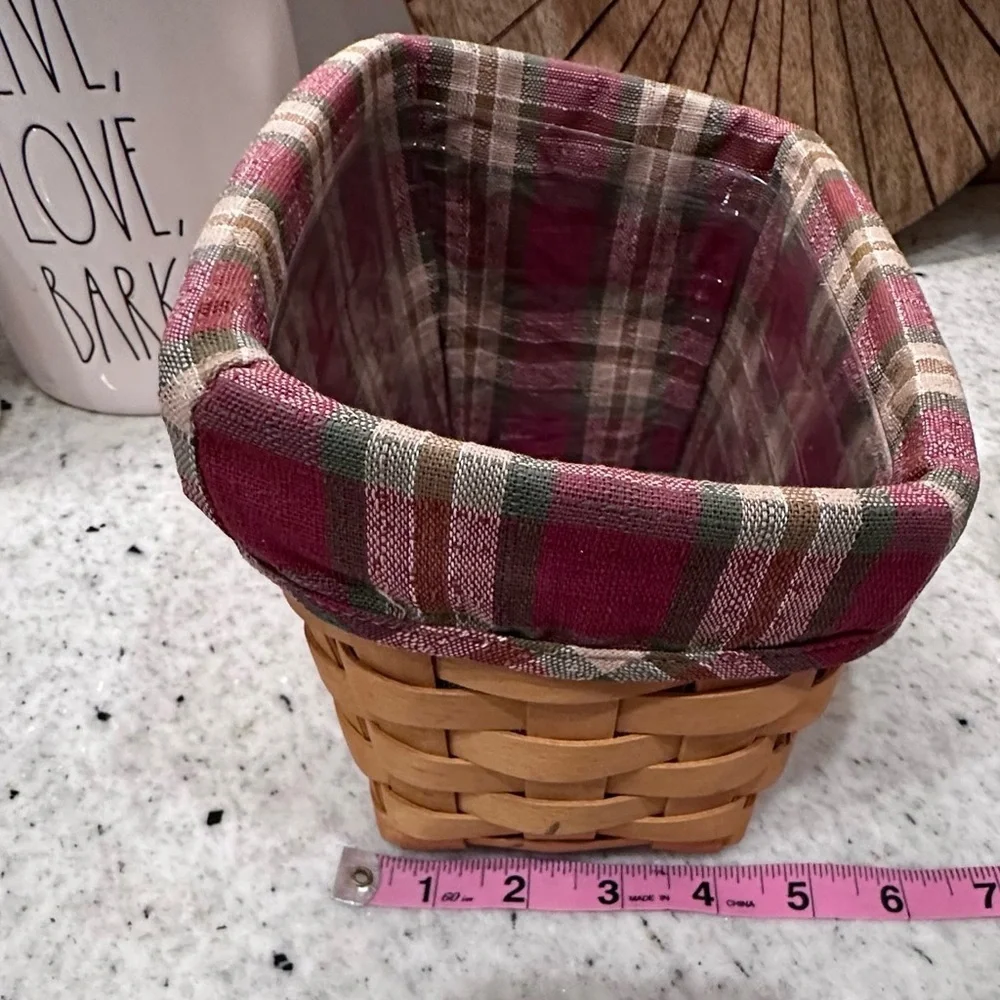 Longaberger Large Recipe Basket 1999 , Protector, Orchard Park Plaid Liner